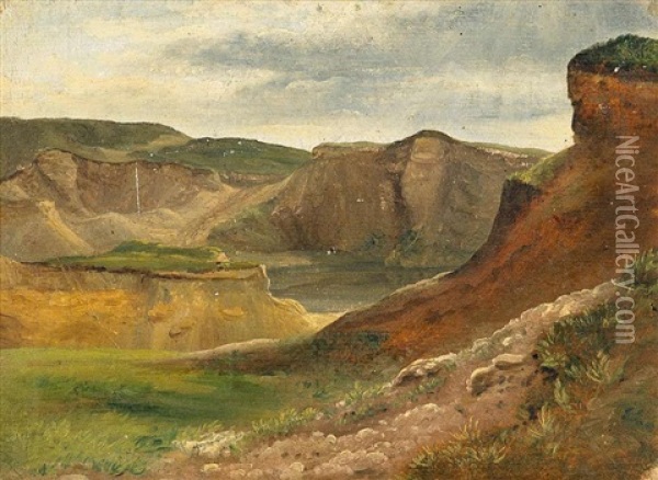 Gebirge Mit See Oil Painting - Friedrich Loos