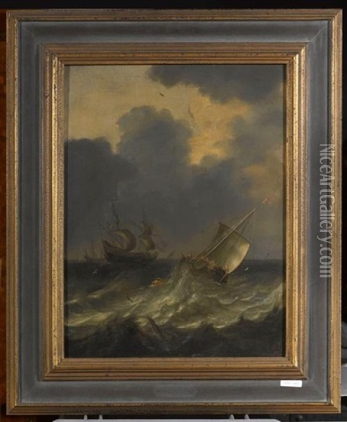 Schiffe Auf Hoher See Oil Painting - Pieter Mulier the Elder