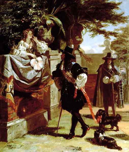Charles II (1630-85) and Nell Gwynne (1650-87) Oil Painting - Edward Matthew Ward