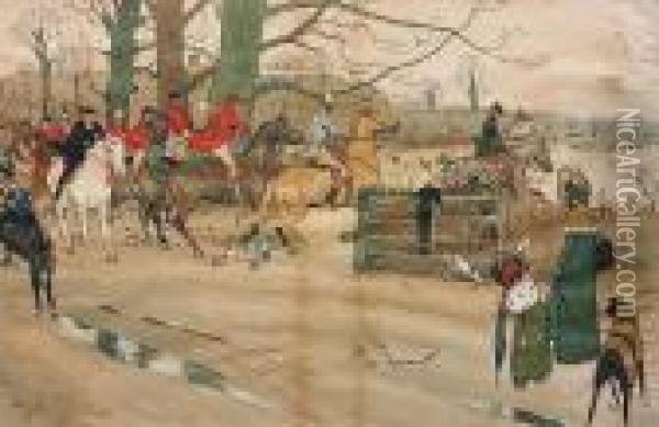 Setting Out; The Kill; The Hunt Dinner Oil Painting - Cecil Charles Aldin