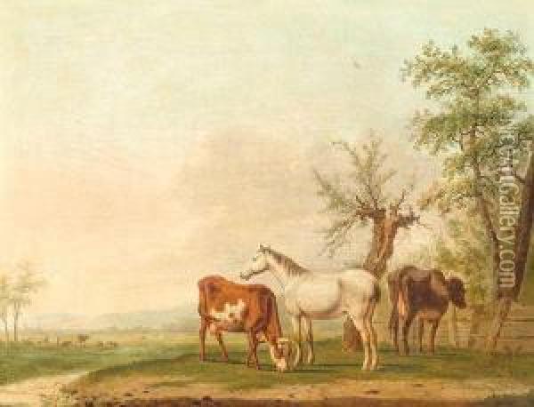 In The Meadow Oil Painting - Hendrik Van Oort