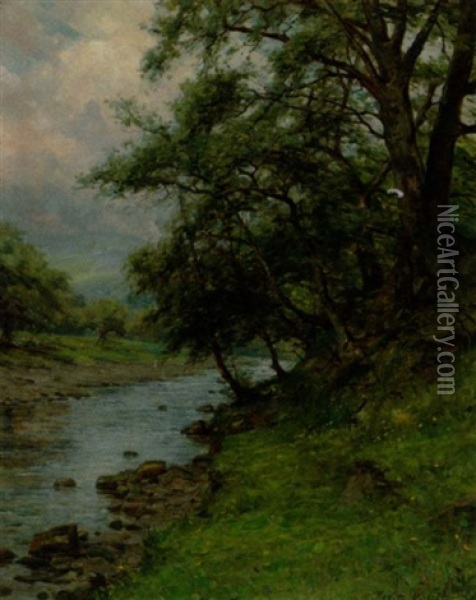 Yorkshire Bolton Abbey Woods Oil Painting - Louis Aston Knight