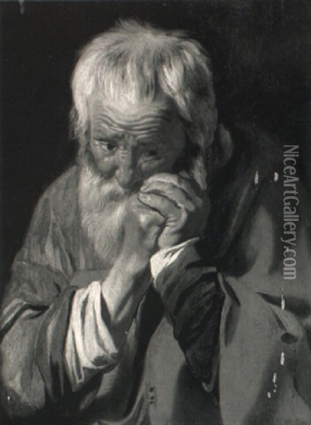 A Portrait Of An Old Man Oil Painting - Jacob Jordaens