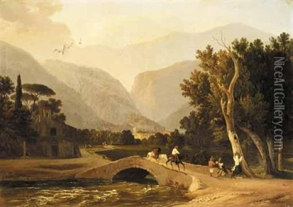 Piedimonte D'alife Oil Painting - Carl (Karl) Wilhelm Goetzloff