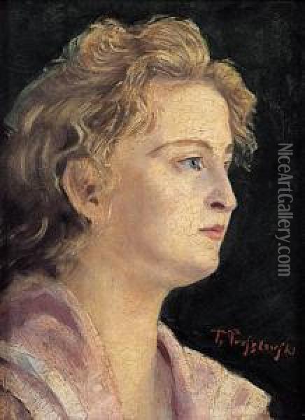 Portret Kobiety Oil Painting - Tadeusz Pruszkowski