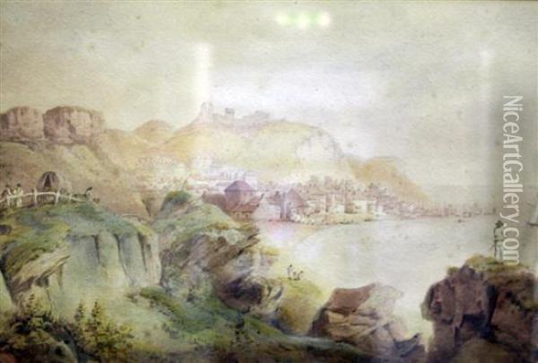 Scarborough From The South Oil Painting - Nicholson, F.