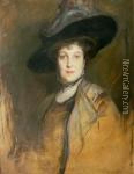 Portret Kobiety W Kapeluszu (1911) Oil Painting - Philip Alexius De Laszlo