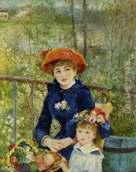 Two Sisters (On the Terrace) Oil Painting - Pierre Auguste Renoir