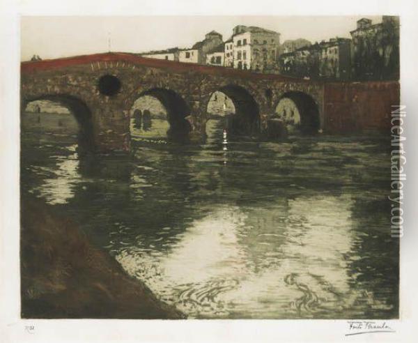 Ponte Pietra, Verona Oil Painting - Fritz Thaulow
