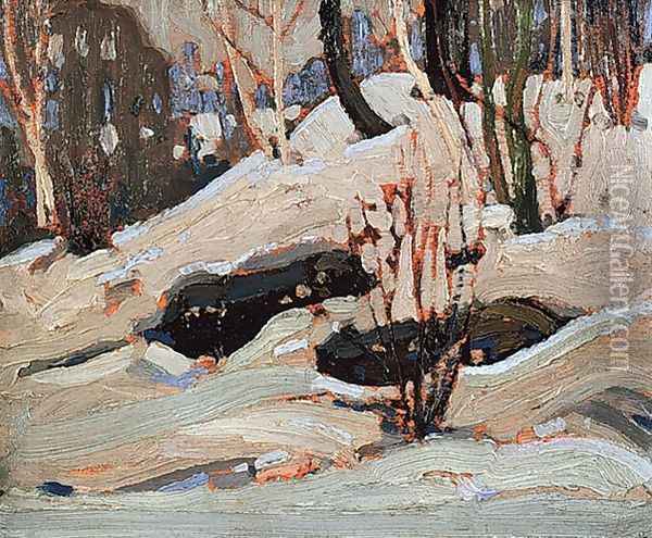 Thaw: Snow Banks Oil Painting - Tom Thomson