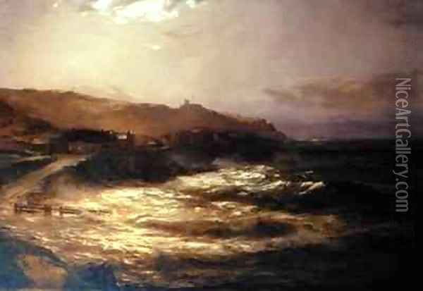 Full Moon and Spring Tide Oil Painting - David Farquharson