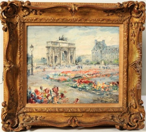 Arc Du Carousel Oil Painting - Cesar A. Villacres