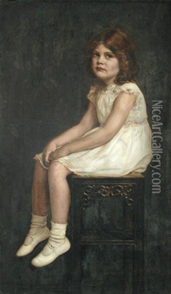 Portrait Of Sara Oil Painting - Ralph Peacock