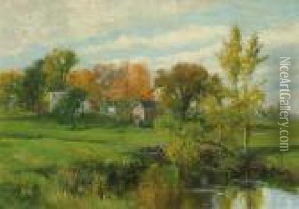 On The Farm, Early Autumn Oil Painting - Olive Parker Black