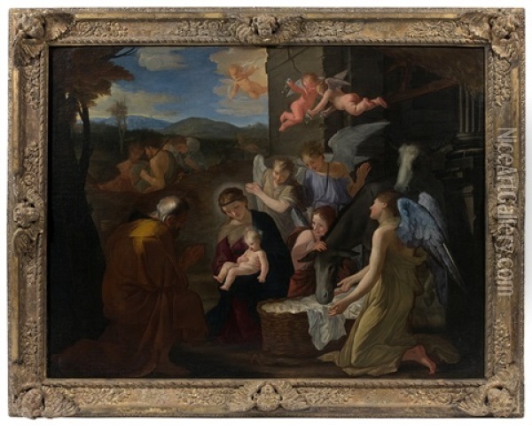 L'adoration Des Bergers Oil Painting - Giovanni Speranza