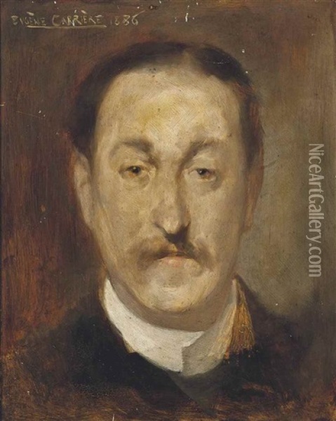 Portrait Of M. Clochez, An Engraver Oil Painting - Eugene Carriere