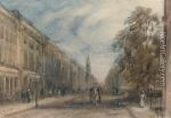Fitzroy Street, London Oil Painting - David I Cox