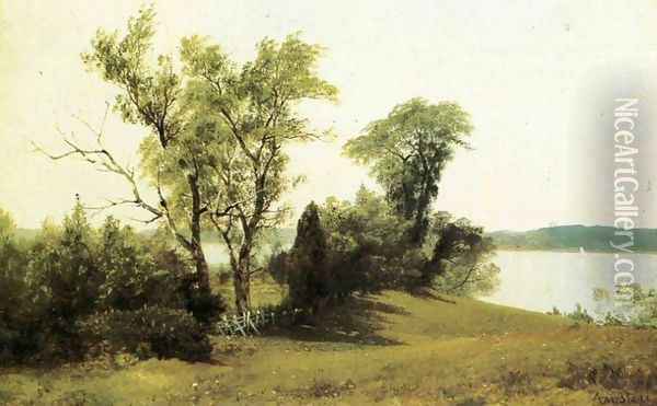 Sailing on the Hudson Oil Painting - Albert Bierstadt