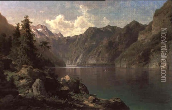 Am Konigsee Oil Painting - Adolf Chwala