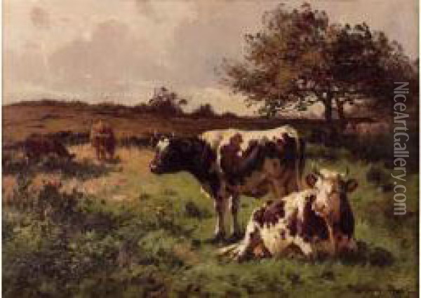 Vaches Au Paturage Oil Painting - Aymar Pezant