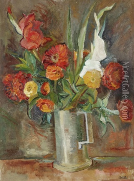 Bouquet De Fleurs Oil Painting - Jules (Youla) Chapoval