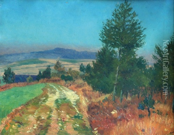 Way In The Landscape Oil Painting - Frantisek Kavan