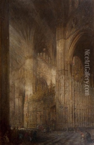 Toledo Cathedral Oil Painting - Henry Charles Brewer