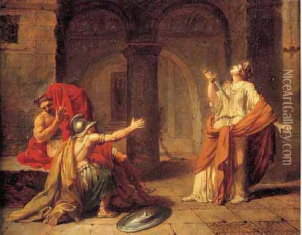 La Mort De Lucrece Oil Painting - Jacques Louis David