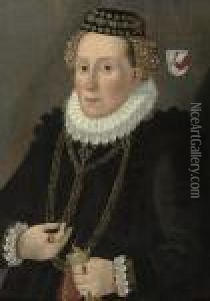 Bildnis Der Magdalena Muelich. 1593. Oil Painting - Lorenz Strauch