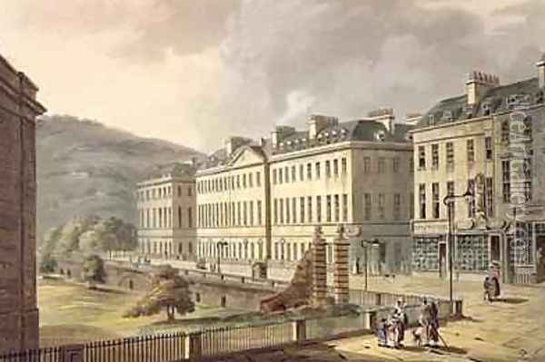 North Parade from Bath Illustrated by a Series of Views Oil Painting - John Claude Nattes