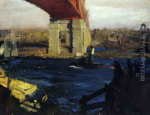 The Bridge Blackwells Island Oil Painting - George Wesley Bellows
