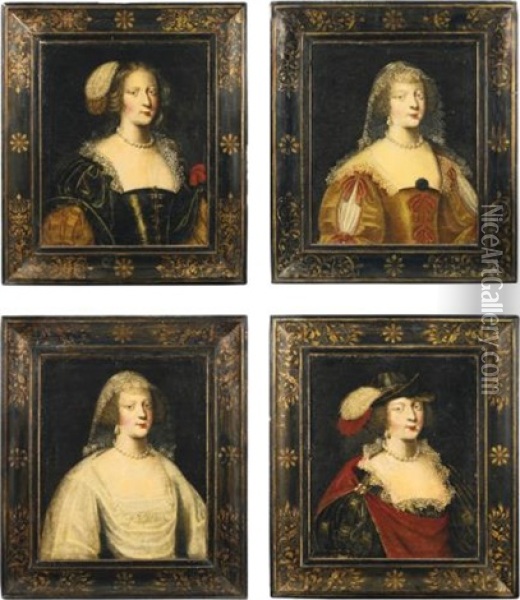 Portraits De Femmes En Buste Oil Painting - Claude Deruet