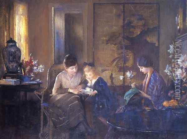 The Lesson Oil Painting - Edmund Charles Tarbell