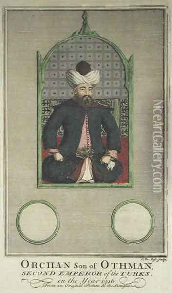 Orkhan Son of Osman, Second Emperor of the Turks in the Year 1326 Oil Painting - C. du Bose