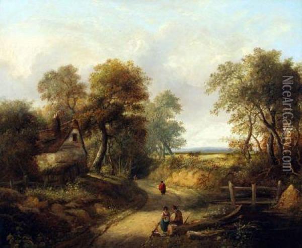 Scene Near Barking Oil Painting - William Henry Crome