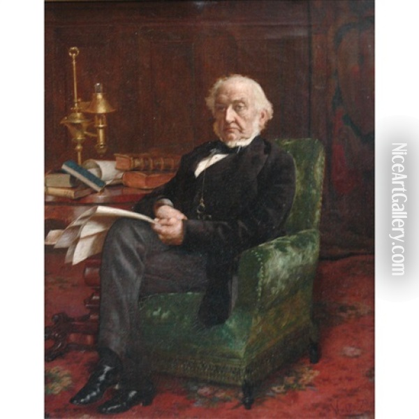 Portrait Of A Gentleman Oil Painting - Pompeo Massani