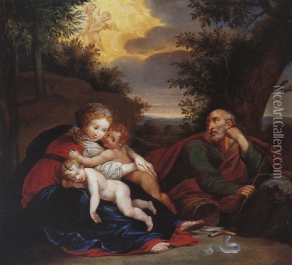 Die Heilige Famile Mit Dem Johannesknaben Oil Painting - Anton Raphael Mengs