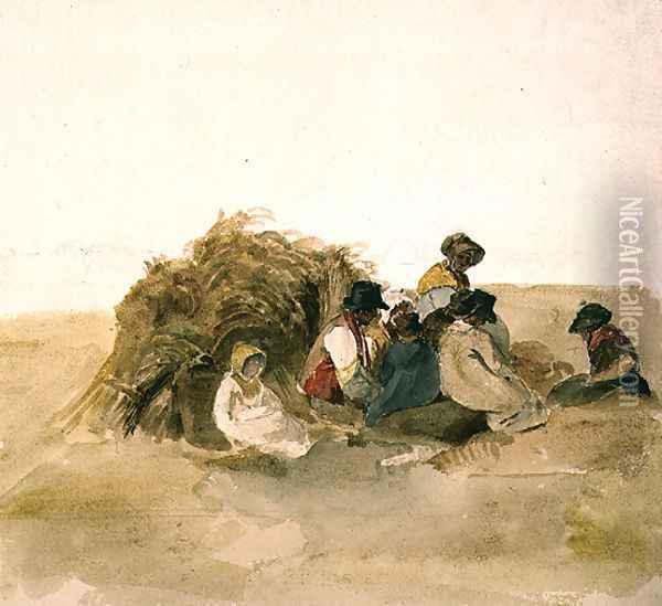 Harvesters Resting Oil Painting - Peter de Wint