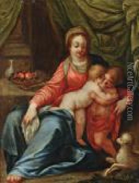 La Vierge A L'enfant Et Saint Jean-baptiste Oil Painting - Hendrik van Balen