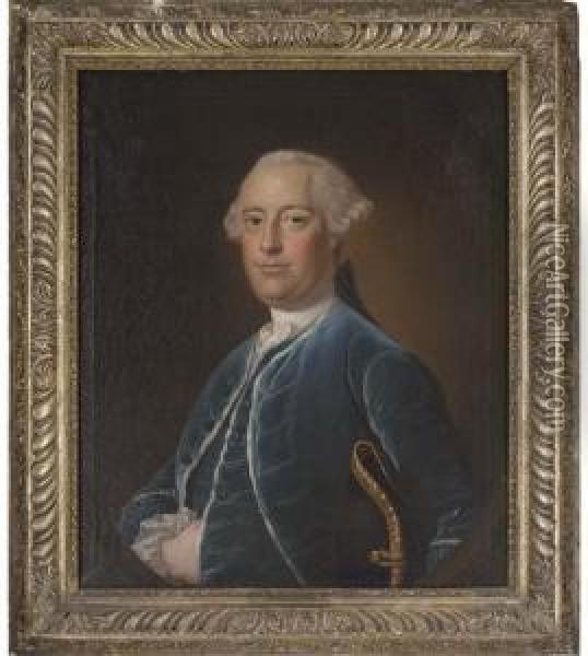 Portrait Of A Gentleman Of The Bastard Family Oil Painting - Thomas Bardwell