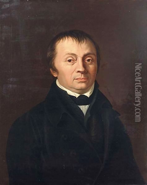 A Portrait Of J.H. Muller Von Zurich Oil Painting - Johann Heinrich Pfenninger