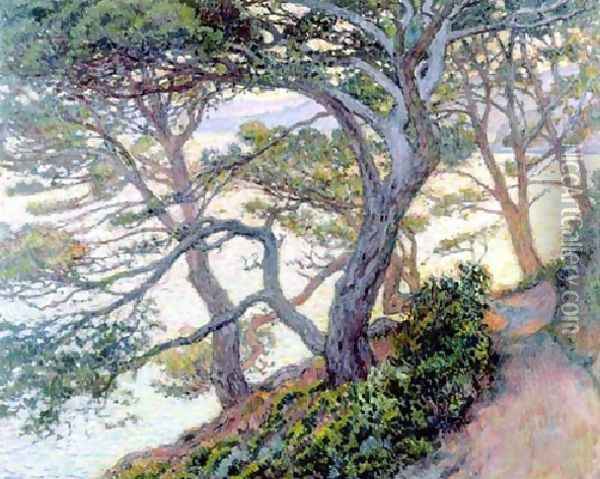 The Pines Of Rayol Oil Painting - Theo van Rysselberghe
