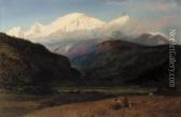 Mont Blanc From Servoz Oil Painting - Henry Moore