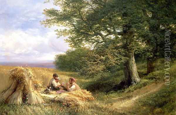 The Harvesters, 1881 Oil Painting - George Vicat Cole