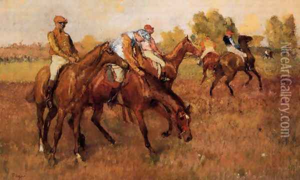 Before the Race IV Oil Painting - Edgar Degas