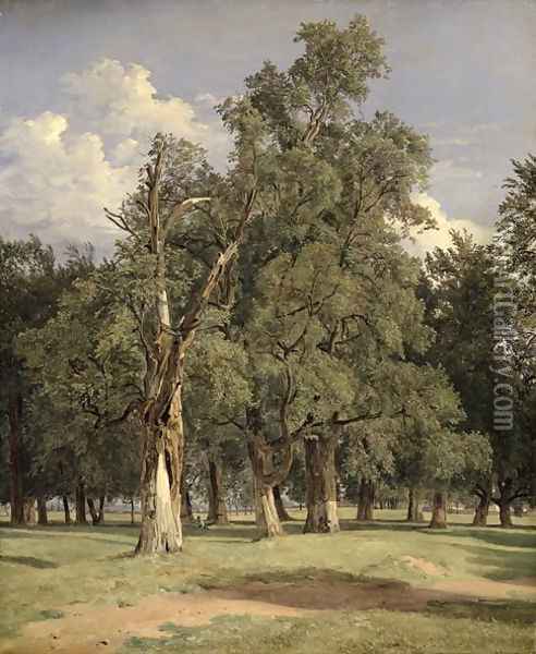 Elm trees in Prater, 1831 Oil Painting - Ferdinand Georg Waldmuller