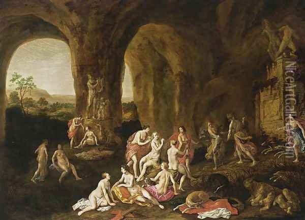 Diana and Her Nymphs 1651 Oil Painting - Adriaen van Nieulandt