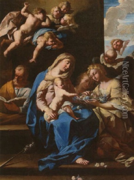 Die Heilige Familie Oil Painting - Francesco Antonio Altobello