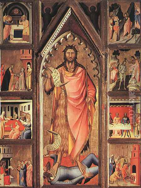 Altarpiece of the Baptist 1360-70 Oil Painting - Giovanni del Biondo