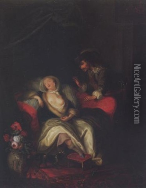 Der Kavalier Oil Painting - Adam Johann Braun